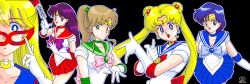 Rule 34 | 1990s (style), 1992, 5girls, aino minako, bishoujo senshi sailor moon, bishoujo senshi sailor moon (first season), blonde hair, blue bow, blue eyes, blue hair, blue sailor collar, blue skirt, bow, breasts, brooch, brown hair, choker, circlet, cleavage, crescent moon, dated, dithering, domino mask, double bun, earrings, elbow gloves, fighting stance, gloves, green eyes, hair bobbles, hair bun, hair ornament, high ponytail, hino rei, inner senshi, jewelry, kino makoto, large breasts, long hair, looking at viewer, magical girl, mask, matching hair/eyes, medium breasts, microskirt, mizuno ami, moon, multiple girls, non-web source, ofuda, open mouth, pc-98 (style), pink bow, pixel art, pleated skirt, pointing, pointing at viewer, purple eyes, purple hair, red bow, red skirt, retro artstyle, sailor collar, sailor jupiter, sailor mars, sailor mercury, sailor moon, sailor senshi, sailor v, sailor venus, short hair, short sleeves, skirt, smile, tiara, tsukino usagi, twintails, white choker, white gloves