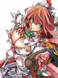 Rule 34 | 1girl, ahoge, animal ears, aqua eyes, belt, between breasts, bracelet, breasts, bridal veil, bullet, cleavage, clover, dong hole, dress, earrings, elphelt valentine, english text, eyelashes, fake animal ears, fingerless gloves, four-leaf clover, gloves, guilty gear, guilty gear xrd, gun, hair between eyes, hairband, handgun, highres, holding, holding gun, holding weapon, huge ahoge, jewelry, large breasts, looking at viewer, looking to the side, pink hair, shaded face, short hair, simple background, smile, solo, spiked bracelet, spikes, veil, weapon, white background, white dress, white gloves
