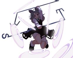Rule 34 | 1girl, absurdres, animal ears, bloomers, bobby socks, danmaku, dowsing rod, female focus, grey hair, highres, ishikkoro, jewelry, looking at viewer, md5 mismatch, mouse ears, nazrin, pendant, red eyes, resolution mismatch, short hair, smile, socks, solo, source smaller, touhou, underwear