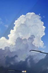 Rule 34 | artist logo, blue sky, cloud, cumulonimbus cloud, day, highres, lamppost, no humans, original, outdoors, sky, yucong tang
