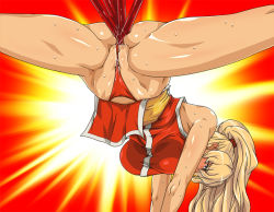 Rule 34 | anal, blonde hair, cameltoe, capcom, final fight, genryuusai maki, greco roman (spiral brain), multiple insertions, object insertion, pussy juice, sweat, uncensored