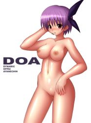 Rule 34 | 1girl, ayane (doa), blush, breasts, cleft of venus, dead or alive, female focus, large breasts, navel, nipples, nude, pussy, shishimaru ken&#039;ya, solo, standing, tagme, tecmo, uncensored