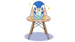Rule 34 | + +, blue eyes, chair, commentary request, creatures (company), cup, game freak, gen 4 pokemon, holding, nintendo, no humans, official art, on chair, piplup, pokemon, pokemon (creature), project pochama, sitting, solo, sparkle, toes, white background