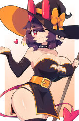Rule 34 | 1girl, breasts, horns, j5daigada, large breasts, selene (j5daigada), witch