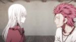 Rule 34 | 10s, 1boy, 1girl, age difference, animated, child, hand on another&#039;s face, happy, jewelry, k-project, kushina anna, long hair, necklace, orange eyes, pale skin, red eyes, red hair, short hair, smile, suoh mikoto, video, white hair, yasai (getsu)