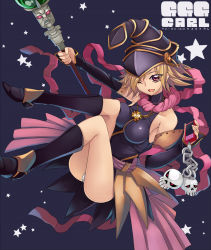 Rule 34 | 1girl, ashita (2010), bad id, bad pixiv id, bare shoulders, blonde hair, boots, cellphone, duel monster, gagaga girl, hat, legs, one eye closed, panties, phone, red eyes, solo, staff, underwear, wink, wizard hat, yu-gi-oh!, yu-gi-oh! zexal, yuu-gi-ou, yuu-gi-ou zexal