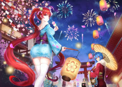 Rule 34 | 6+girls, absurdly long hair, absurdres, ahoge, alternate costume, architecture, azur lane, belfast (azur lane), blue eyes, blue hair, blunt bangs, breasts, building, candy apple, cherry blossoms, cleavage, commentary, commentary request, dango, detached sleeves, east asian architecture, english commentary, festival, fireworks, food, formidable (azur lane), from behind, from below, hair between eyes, hair ornament, hair ribbon, hairband, highres, holding, holding food, holding lantern, holding umbrella, honolulu (among the stalls) (azur lane), honolulu (azur lane), hugging doll, hugging object, japanese clothes, kimono, lampion, lantern, long hair, long sleeves, looking at viewer, low ponytail, maid, maid headdress, mixed-language commentary, multiple girls, night, night sky, official alternate costume, oil-paper umbrella, one side up, petals, ponytail, purple eyes, purple hair, red eyes, red hair, ribbon, sanshoku dango, short hair, sidelocks, sirius (azur lane), sky, st. louis (azur lane), st. louis (spirits in the snow) (azur lane), star (sky), starry sky, stuffed animal, stuffed toy, stuffed winged unicorn, suffolk (azur lane), thighhighs, torii, twintails, umbrella, unicorn (azur lane), very long hair, w-verne, wagashi, white hair, white legwear, wide sleeves, yukata, zettai ryouiki