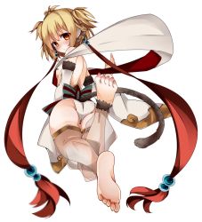 Rule 34 | 10s, 1girl, andira (granblue fantasy), animal ears, arabian clothes, ass, bar censor, bare shoulders, barefoot, blonde hair, breasts, censored, detached sleeves, erune, feet, from behind, full body, granblue fantasy, hair between eyes, harem outfit, heart, heart-shaped pupils, jewelry, looking at viewer, looking back, mashiro (iityannz), midriff, monkey ears, monkey tail, nipples, red eyes, see-through, short hair, sideboob, small breasts, soles, solo, symbol-shaped pupils, tail, toes
