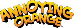 Rule 34 | annoying orange (series), english text, logo, no humans, non-web source, off-topic, simple background, text-focus, white background