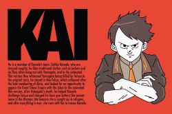Rule 34 | 1boy, akira (manga), english text, highres, jacket, kai (akira), red background, tagme