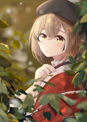 Rule 34 | 1girl, absurdres, beret, blurry, blurry background, braid, braided bangs, brown eyes, brown hair, bush, depth of field, feathers, fingernails, hat, highres, hololive, hololive english, japanese clothes, kimono, leaf, looking at viewer, multicolored hair, nanashi mumei, nanashi mumei (new year), official alternate costume, penguin sensei (artist), red shawl, shawl, solo, streaked hair, virtual youtuber, white kimono, wide sleeves