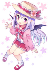Rule 34 | 1girl, hat, highres, long hair, mary janes, mauve, pio (potion maker), pointy ears, potion maker, purple eyes, purple hair, shoes, solo, wings