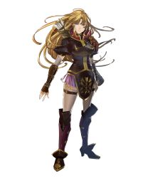Rule 34 | 1girl, armor, clarisse (fire emblem), fire emblem, fire emblem: new mystery of the emblem, fire emblem heroes, full body, grey thighhighs, highres, nintendo, official art, pauldrons, quiver, shoulder armor, solo, thighhighs, transparent background