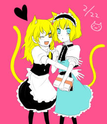 Rule 34 | 2girls, alice margatroid, animal ears, cat ears, cat girl, cat tail, female focus, flat color, kirisame marisa, multiple girls, pantyhose, partially colored, simple background, skirt, tail, touhou