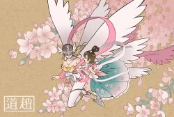 Rule 34 | angel, angel girl, angewomon, covered eyes, digimon, digimon (creature), head wings, helmet, helmet over eyes, highres, long hair, mask, wings, yagami hikari