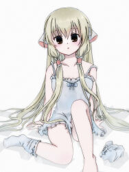 Rule 34 | 1girl, absurdres, blonde hair, blush, chii, chobits, highres, kanzaki nyo, nightgown, non-web source