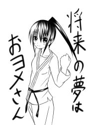 Rule 34 | 1girl, female focus, long hair, mitsuba mutsumi, monochrome, ponytail, seitokai yakuindomo, solo