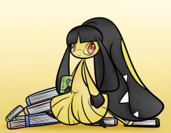 Rule 34 | book, concave, creatures (company), game freak, gen 3 pokemon, glasses, mawile, nintendo, no humans, pokemon, pokemon (creature), red eyes, smile