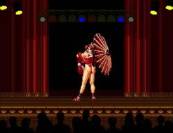 Rule 34 | 1girl, animated, ass, black eyes, brown hair, crowd, fatal fury, japanese clothes, looking back, m.u.g.e.n, video, one eye closed, pixel art, revealing clothes, shiranui mai, socks, tagme, the king of fighters, thong, umbrella, video, sound, wide hips, wink