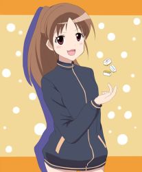Rule 34 | 1girl, female focus, jacket, long sleeves, naked jacket, saki (manga), solo, takakamo shizuno, track jacket