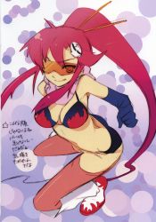 Rule 34 | 00s, 1girl, :q, bikini, bikini top only, boots, breasts, cleavage, elbow gloves, glasses, gloves, hair ornament, highres, ito noizi, large breasts, micro shorts, red hair, red thighhighs, scarf, short shorts, shorts, skull hair ornament, solo, swimsuit, tengen toppa gurren lagann, thighhighs, tongue, tongue out, yoko littner