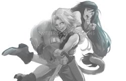 Rule 34 | 1boy, 1girl, absurdres, ass, bodysuit, boots, bound, bound wrists, carrying over shoulder, dagger, final fantasy, final fantasy ix, garnet til alexandros xvii, gloves, greyscale, grin, hair between eyes, highres, kidnapping, knife, long hair, low-tied long hair, low ponytail, monkey tail, monochrome, one eye closed, open mouth, own hands together, pants, parted bangs, puffy sleeves, shouting, smile, spykeee, tail, teeth, thigh strap, unfinished, upper body, upper teeth only, vest, weapon, white background, zidane tribal