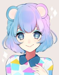 Rule 34 | + +, 1girl, :&gt;, animal crossing, animal ears, bad id, bad pixiv id, bear ears, blue eyes, blue eyeshadow, blue hair, blue nails, closed mouth, eyeshadow, fingernails, gradient hair, hand up, judy (animal crossing), looking at viewer, makeup, mamio (pixiv45381719), multicolored hair, multicolored nails, nail polish, nintendo, personification, pink hair, pink nails, solo, upper body