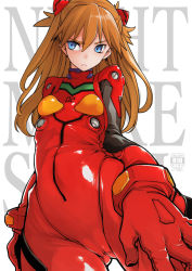 Rule 34 | 1girl, artist request, blue eyes, blush, bodysuit, breasts, brown hair, cameltoe, highres, image sample, long hair, neon genesis evangelion, parted lips, pixiv sample, plugsuit, red bodysuit, small breasts, solo, souryuu asuka langley, thighs, twintails