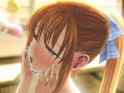 Rule 34 | 3d, animated, animated gif, blonde hair, blush, brown eyes, censored, cum, cum in mouth, cum on hair, ebina souichi, closed eyes, facial, fellatio, hybrid animation, lowres, oral, penis, ponytail, qvga, sex, tongue
