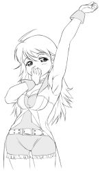 Rule 34 | 00s, 1girl, cool &amp; sexy (idolmaster), face, greyscale, hoshii miki, idolmaster, idolmaster (classic), idolmaster 1, monochrome, simple background, solo, yamaguchi homupe, yawning