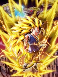 1boy aura dokkan_battle dragon_ball dragon_ball_gt golden_oozaru muscular muscular_male official_art solo son_goku super_saiyan super_saiyan_3 tagme tail