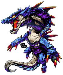 Rule 34 | capcom, dated, highres, lagiacrus, monster, monster hunter (series), no humans, open mouth, sido (slipknot), signature, solo, transparent background, yellow eyes