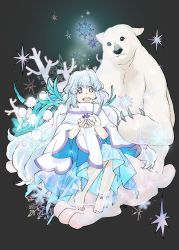 Rule 34 | 1girl, animal, barefoot, bear, cape, full body, long hair, looking at viewer, nintendo, official art, open mouth, smile, snow, ursula (xenoblade), xenoblade chronicles (series), xenoblade chronicles 2, xenoblade chronicles (series), xenoblade chronicles 2