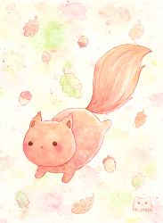 Rule 34 | :3, acorn, animal, animal focus, artist logo, artist name, bisquii, blush, closed mouth, commentary, english commentary, leaf, no humans, original, painting (medium), squirrel, traditional media, watercolor (medium)