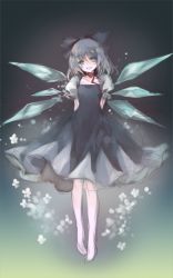 Rule 34 | barefoot, blue eyes, cirno, embodiment of scarlet devil, hina (pico), hina (pixiv), ribbon, sketch, solo, touhou, wings