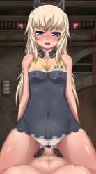 Rule 34 | 2girls, absurdres, animal ears, bed, blonde hair, blue eyes, blush, bodypaint, breasts, censored, cheerleader, cowgirl position, cum, drooling, futa with female, futanari, girl on top, heart, heart censor, helma lennartz, highres, long hair, looking at viewer, lying, medium breasts, monizumi ishikawa, multiple girls, navel, nipples, nude, on back, open mouth, penis, pointless censoring, pov, pussy, pussy juice, saliva, see-through, sex, solo focus, straddling, strike witches, strike witches: suomus misfits squadron, sweat, vaginal, world witches series