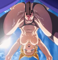 Rule 34 | animated, animated gif, blonde hair, bouncing breasts, breasts, censored, doggystyle, from below, ibento e ikou! sono, leina (queen&#039;s blade), open mouth, orgasm, penis, pov, pussy juice, queen&#039;s blade, sex, sex from behind, sky, stitched, sun, sweat, third-party edit, tongue, torn clothes, vaginal, yabusame
