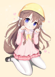 Rule 34 | 1girl, animal ears, arms up, azur lane, blue eyes, braid, brown hair, commentary request, crescent, crescent hair ornament, dog ears, dog tail, fumizuki (azur lane), hair ornament, hat, highres, kindergarten uniform, long hair, mary janes, open mouth, pantyhose, paw pose, pink shirt, red skirt, ribbon, shirt, shoes, sitting, skirt, solo, tail, white pantyhose, xiaosamiao