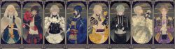 Rule 34 | 6+boys, absurdres, arm tattoo, armor, ayabe kyou (ichigo daifuku), black gloves, blonde hair, blue eyes, blue flower, blue hair, brown hair, cloak, daisy, flower, flower request, gloves, green flower, green hair, heshikiri hasebe, higekiri (touken ranbu), highres, hizamaru (touken ranbu), hood, jacket, jacket on shoulders, japanese armor, japanese clothes, kogitsunemaru, male focus, mikazuki munechika, morning glory, multiple boys, ookurikara, partially fingerless gloves, purple eyes, purple flower, red eyes, red flower, shoulder armor, smile, sode, spider lily, tattoo, touken ranbu, tsurumaru kuninaga, white flower, white gloves, white hair, white spider lily, yamanbagiri kunihiro, yellow eyes, yellow flower