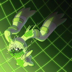 Rule 34 | black eyes, digimon, digimon (creature), highres, horns, long ears, solo, terriermon, wireframe