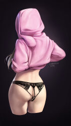 Rule 34 | 1girl, absurdres, anal, anal object insertion, artist name, ass, black background, black panties, blonde hair, butt plug, clothes lift, cropped legs, dated, facing away, from behind, highres, hood, hood up, hoodie, hoodie lift, kopianget, lifting own clothes, long hair, object insertion, original, panties, pink hoodie, sex toy, simple background, solo, underwear