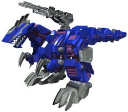 Rule 34 | 3d, blue eyes, claws, dinosaur, fangs, full body, genosaurer, gun, jpeg artifacts, mecha, no humans, open mouth, robot, sharp teeth, simple background, solo, standing, tail, teeth, toy, weapon, white background, zoids