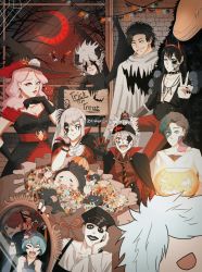 Rule 34 | 4girls, asta (black clover), black clover, black hair, blue hair, candy, charmy pappitson, chibi, cloak, devil, fangs, finral roulacase, food, gauche adlai, ghost costume, gordon agrippa, grey (black clover), group picture, halloween, halloween costume, hat, head on hand, headband, henry legolant, highres, jack-o&#039;-lantern, liebe (black clover), looking at viewer, luck voltia, magna swing, mime, multiple boys, multiple girls, nacht faust, noelle silva, open mouth, patchwork skin, peace symbol, pink hair, red hair, secre swallowtail, sign, silk, silver hair, smile, spider web, tailyor art, vampire costume, vanessa enoteca, watermark, witch, witch hat, yami sukehiro, zora ideale