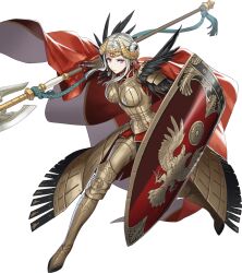 Rule 34 | 1girl, armor, axe, cape, edelgard von hresvelg, fire emblem, fire emblem: three houses, fire emblem heroes, highres, holding, holding axe, holding shield, holding weapon, nintendo, official art, shield, tachi-e, transparent background, weapon