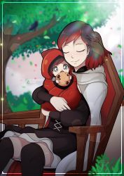 Rule 34 | 2girls, absurdres, baby, cookie, food, highres, mother and daughter, multiple girls, ruby rose, rwby, summer rose, tagme, aged down