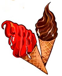 Rule 34 | commentary, english commentary, food, food focus, ice cream, ice cream cone, jadenvargen, melting, no humans, original, simple background, soft serve, still life, white background