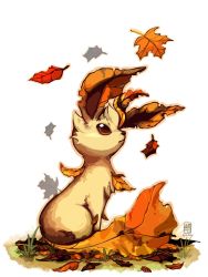 Rule 34 | absurdres, autumn, autumn leaves, creatures (company), falling leaves, game freak, gen 4 pokemon, highres, leaf, leafeon, nintendo, no humans, pokemon, pokemon (creature), solo, transparent background, withered