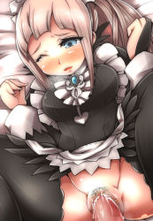 Rule 34 | bed, blue eyes, breasts, brown hair, censored, clothed sex, felicia (fire emblem), fire emblem, fire emblem fates, large breasts, maid, maid headdress, nintendo, penis, pussy, sex, tagme, vaginal