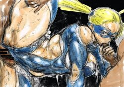 Rule 34 | 1girl, 2boys, blonde hair, capcom, fellatio, group sex, hey (bluebell), leg up, mask, multiple boys, muscular, muscular female, oral, penis, pussy, rainbow mika, sex, street fighter, sweat, testicles, threesome, twintails, wrestling outfit