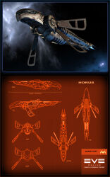 Rule 34 | 3d, absurdres, amarr empire (eve online), amras-arfeiniel, battlecruiser (eve online), character sheet, commentary, concept art, copyright name, emblem, eve online, flying, glowing, highres, logo, military vehicle, multiple views, nebula, no humans, original, outdoors, realistic, science fiction, sky, space, spacecraft, star (sky), starry sky, thrusters, vehicle focus